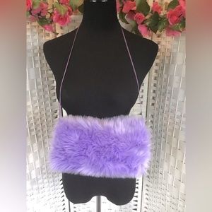 Purple Faux Fur Artisan Muff Lavender NWOT
